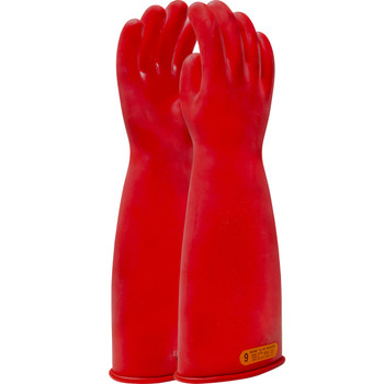 NOVAX  Class 4 Rubber Insulating Glove with Straight Cuff - 18", 10, Red