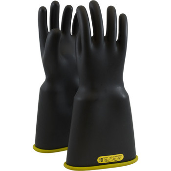 NOVAX  Class 2 Rubber Insulating Glove with Bell Cuff - 14", 8.5, Black