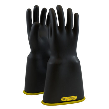 NOVAX  Class 2 Rubber Insulating Glove with Bell Cuff - 18", 9.5, Black