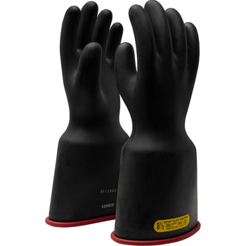 NOVAX  Class 2 Rubber Insulating Glove with Bell Cuff - 14", 11, Black