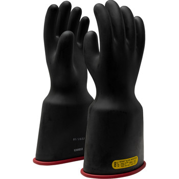 NOVAX  Class 2 Rubber Insulating Glove with Bell Cuff - 14", 8.5, Black