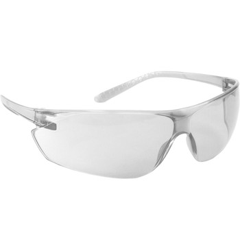 Zenon Ultra-Lyte  Rimless Safety Glasses with Clear Temples, Clear Lens and Anti-Scratch Coating, OS, Clear