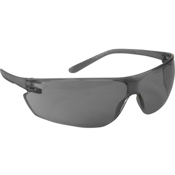 Zenon Ultra-Lyte  Rimless Safety Glasses with Gray Temple, Gray Lens and Anti-Scratch Coating, OS, Gray