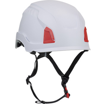 Traverse Industrial Climbing Helmet with Mips Technology, ABS Shell, EPS Foam Impact Liner, HDPE Suspension, Wheel Ratchet Adjustment and 4-Point Chin Strap, OS, White