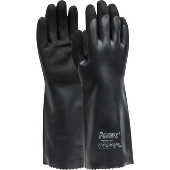 Assurance Nitrile Coated Glove with PolyKor Blended Liner and MicroFinish Grip on Palm & Fingers - 14", XL, Gray