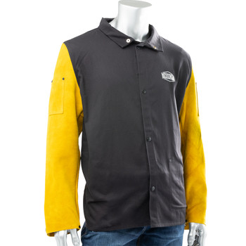 Ironcat FR Cotton/Leather Jacket, 8XL, Black