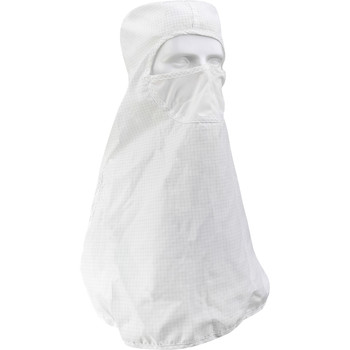 Uniform Technology Altessa Grid ISO 5 (Class 100) Cleanroom Hood with Built-In Face Mask - Pull Over, L, White