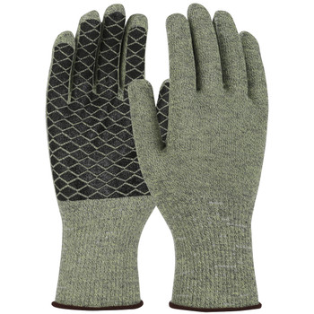 Kut Gard Seamless Knit ATA / Elastane Blended Glove with PVC Patterned Grip on Palm, XXS, Green