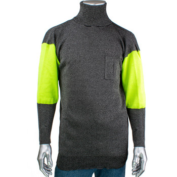 Kut Gard ATA PreventWear ATA Blended Cut Resistant Pullover with Hi-Vis Sleeves, 6XL, Dark Gray