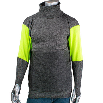 Kut Gard ATA PreventWear ATA Blended Cut Resistant Pullover with Hi-Vis Sleeves, 4XL, Dark Gray