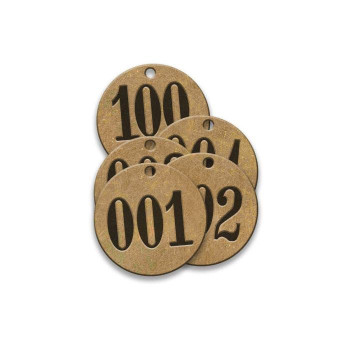 Tag-1-100 1" Round Brass 100pk