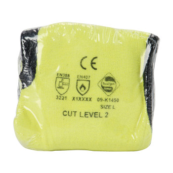 Yellow XXXL G-Tek KEV, Yellow 13G Kevlar/Lycra, Black Nitrile Smooth Grip, Vend Pk Gloves made with Kevlar Brand Fiber 1 Pair