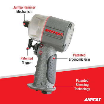 3/8" NitroCat Compact Impact Wrench 750 ft-lb 1076-XL 3/8" NitroCat Compact Impact Wrench 750 ft-lb 1076-XL