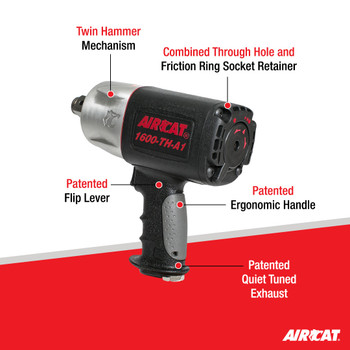 1" Impact Wrench 1600 ft-lbs 1600-TH-A1 1" Impact Wrench 1600 ft-lbs 1600-TH-A1