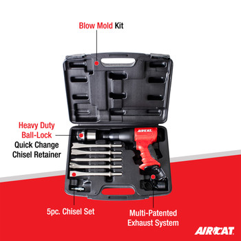 Composite Air Hammer Kit 3,000 BPM w/5 chisels, 2 Retainers 5100-A Composite Air Hammer Kit 3,000 BPM w/5 chisels, 2 Retainers 5100-A