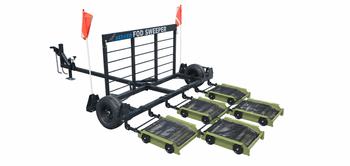 Seeker Airdrag Friction FOD Sweeper - Single Trailer, 5' Sweep for Runways, Green