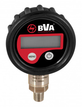 BVA GE2514A, Digital Pressure Gauge, 2-1/2" Dia. Face, 0 - 15,000 psi, 1/4"-18NPTF, LCD Display