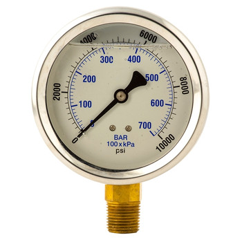 2-1/2" Dia. Liquid Gauge, 1/2" Oil Port