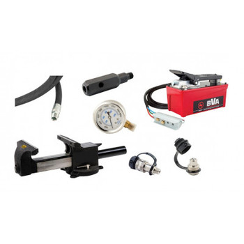 Air Hydraulic Pump, Hydraulic Bench Vise, Pressure Gauge & Hydraulic Hose Combo Kit, 10,000 psi (700 bar)