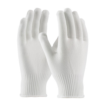 White L CleanTeam Seamless Knit Glove, 100% Polyester, 10 Gauge Medium Weight CE Seamless Knit Gloves 1 Dozen