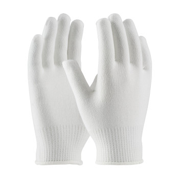 White L Thermal Yarn and Lycra , 13 Gauge, Light Weight, White Insulated Glove Liners 1 Dozen