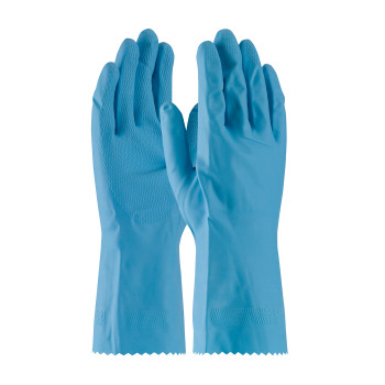 Blue L Assurance Unsupport Latex, Bl., 18 Mil, 12 Inch, Flocked, Honeycomb Unsupported Latex Gloves 1 Dozen