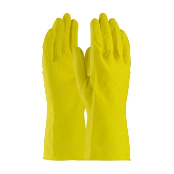 Yellow M Assurance Unsupport Latex, Ylw., 21 Mil, 12 Inch, Flocked, Diamond Unsupported Latex Gloves 1 Dozen