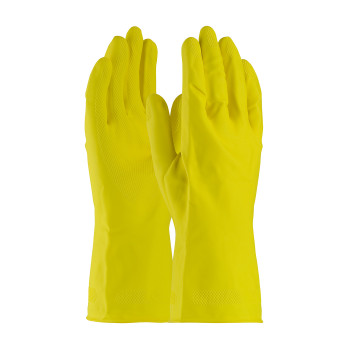 Yellow S Assurance Unsupport Latex, Ylw., 21 Mil, 12 Inch, Flocked, Diamond Unsupported Latex Gloves 1 Dozen