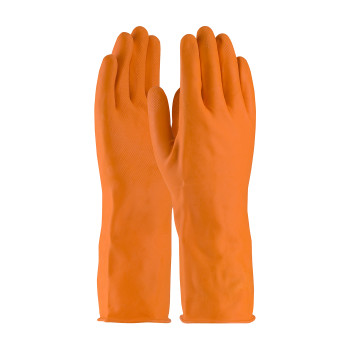 Orange L Assurance Unsupport Latex, Orn., 28 Mil, 13 Inch, Flocked, Diamond Unsupported Latex Gloves 1 Dozen