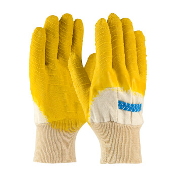 Natural MENS Crinkle Finish, Latex Coated, Jersey Lined, KW Latex Coated Fabric Gloves 1 Dozen