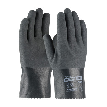 Gray S ActivGrip Supported, 15G Cotton, Gray Nitrile w/ MicroFinish, 10"L Coated Supported Gloves 1 Dozen