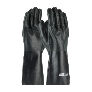 Black MENS ProCoat, Supported PVC, Interlock Lined, Blk., Sandy Finish, 14 Inch Coated Supported Gloves 1 Dozen