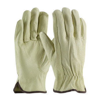 Natural XXXL Top Grain Pigskin Leather Drivers, Industry Grade, Keystone Thumb Unlined Leather Driver's Gloves 1 Dozen