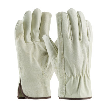 Natural M Top Grain Pigskin Leather Drivers, Premium Grade, Keystone Thumb Unlined Leather Driver's Gloves 1 Dozen