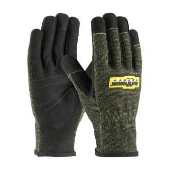 Black L FR Treated Synthetic Leather Glove, Kevlar Lined, Reinforced Palm Task Specific Gloves 1 Dozen