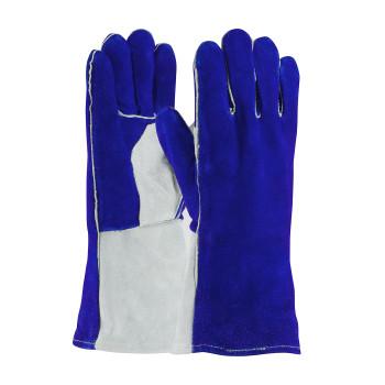 Blue MENS Welding Glove, Side Split, Foam Lining, Bl./Gry., Sewn w/Kevlar Welder's and Foundry Gloves 1 Dozen