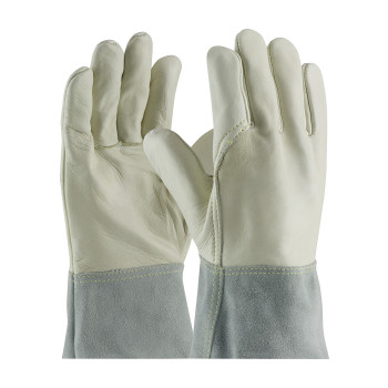 Natural XL Mig Tig, Top Grain Cowhide, Split Leather BT Cuff, Sewn w/Kevlar Welder's and Foundry Gloves 1 Dozen