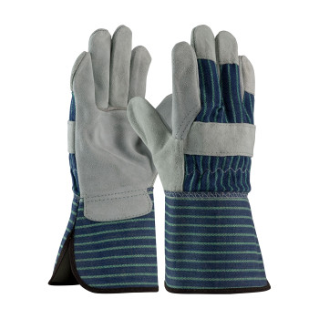 Blue M Silver Series, A/B Select Shoulder, Bl./Grn. Striped, Rubberized GT Split Leather Palm 1 Dozen