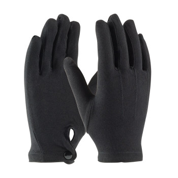 Black MENS Cabaret 100% Stretch Nylon Dress Glove, Black, Snap Closure, Men's Parade and Uniform Gloves 1 Dozen