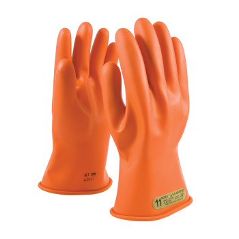 Orange 9 NOVAX, Insulating Glove, Class 00, 11 In., Orn., Straight Cuff Novax Rubber Insulating Gloves 1 Pair