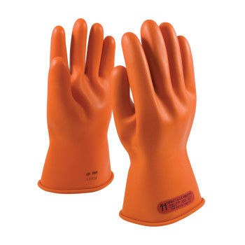 Orange 7 NOVAX, Insulating Glove, Class 0, 11 In., Orn., Straight Cuff Novax Rubber Insulating Gloves 1 Pair