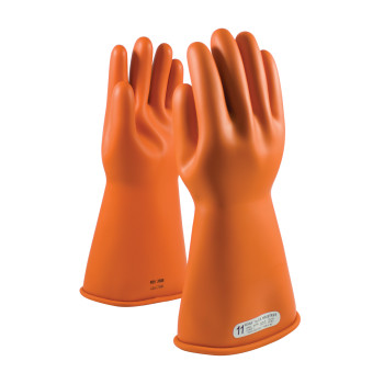 Orange 11 NOVAX, Insulating Glove, Class 1, 14 In., Orn., Straight Cuff Novax Rubber Insulating Gloves 1 Pair