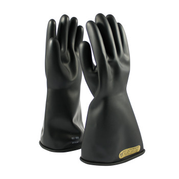 Black 8 NOVAX Insulating Glove, Class 00, 14 In., Blk., Straight Cuff Novax Rubber Insulating Gloves 1 Pair