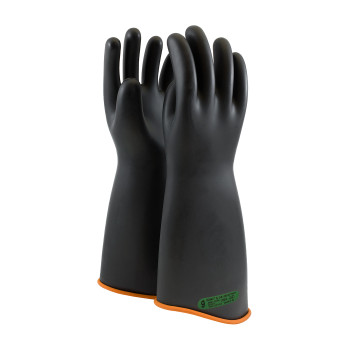 Black 8 NOVAX Insulating Glove, Class 3, 18 In., Blk./Orn., Contour Cuff Novax Rubber Insulating Gloves 1 Pair