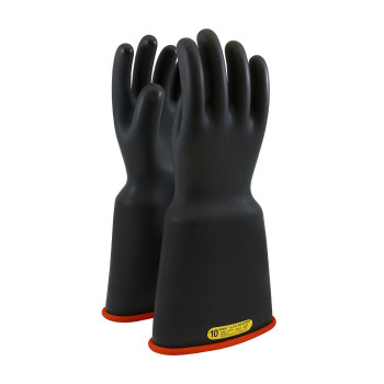 Black 10 NOVAX Insulating Glove, Class 2, 16 In., Blk./Red, Bell Cuff Novax Rubber Insulating Gloves 1 Pair