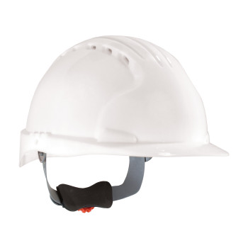 White OS JSP Evolution 6151, White, Vented, 6-Pt Susp, Wheel Ratchet, Class C ANSI Type I Helmets