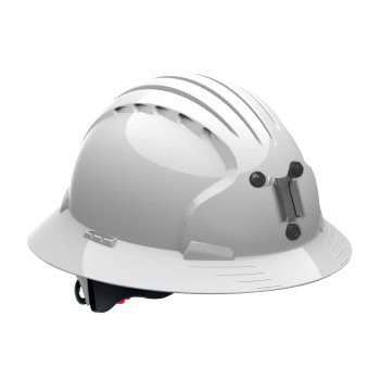 White OS JSP Evo6161 Full Brim for Mining, Green, Lamp Bracket, Class C Mining Hard Hats 280-EV6161M-30