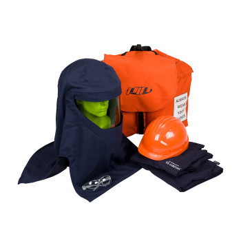 Navy 2XL 33 Cal Kit, Jacket, Overalls, Hard Hat, Hood, Backpack, Safety Glasses HRC 3 Kits