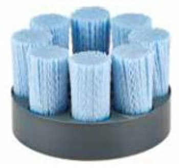 4" Shell Mill Holder Disc Brush, Tufted, .040/120 CeramiX Abrasive Filament, 1-1/4" A.H.