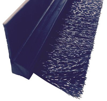 Flexible Strip Brush, 90° Profile, Double Row, 3" Trim, .020 Nylon, 72" Long